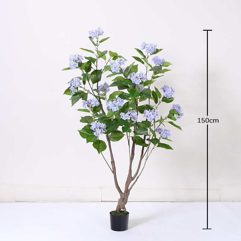 Simulación de plantas verdes, sensación avanzada, hortensias, árboles falsos, plantas en macetas, decoración de sala de estar de interior, plantas falsas, decoración del hogar de piso