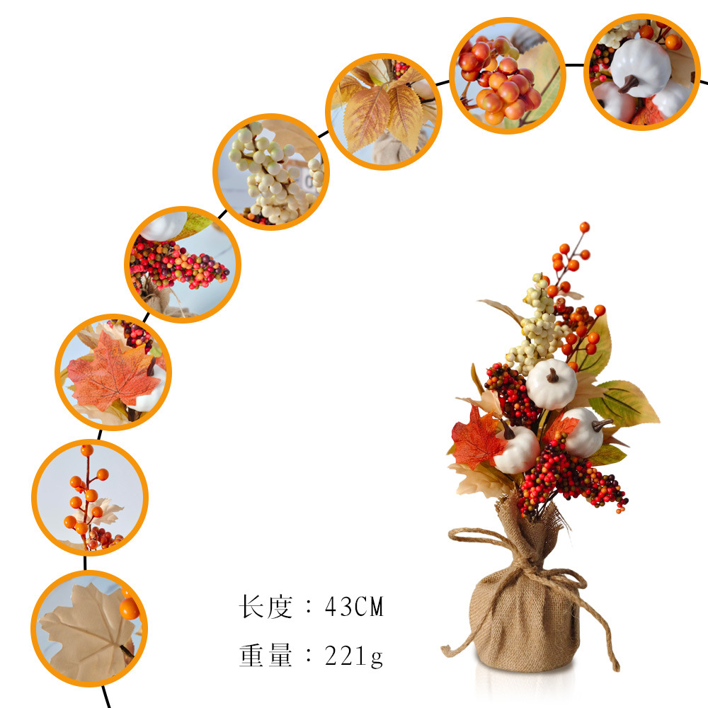 Serie de otoño Festival de la cosecha calabaza hoja de arce amarillo amazónica decoración escena transfronteriza diseño de atmósfera fuente de decoración