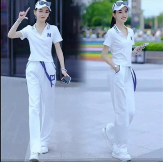 网红炸街运动套装女夏季新款时髦洋气休闲服宽松显瘦阔腿裤两件套