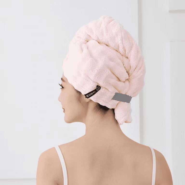 新しいフレンチライト高級ドライヘアキャップ、厚く、吸水性と速乾性、ワンピースターバン、シャンプーストラップタオル|undefined