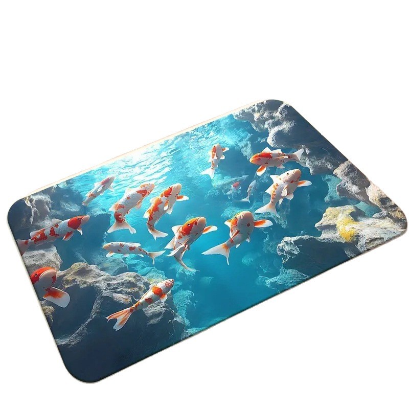 3d Illusion Bathroom Mat, Soft Absorbent Chenille Rug Non-slip_voghion.com