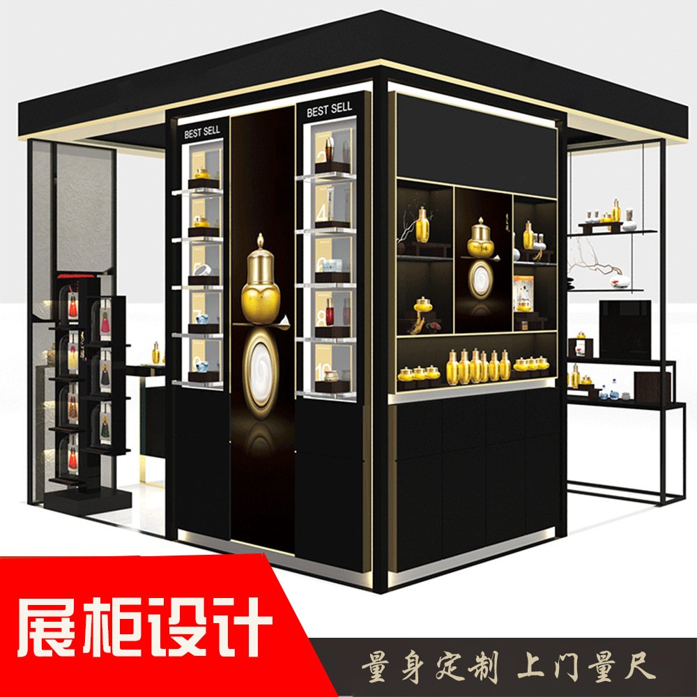 0127彩妆展示柜商场定制化妆品展柜亚克力面板展架