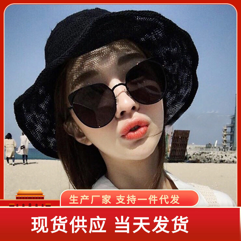 韩国2024新款猫眼金属架网红同款太阳眼镜女个性潮猫耳朵圆形墨镜