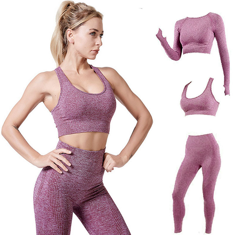 Seamless quick-drying bra & high-waist leggings NSOUX47920