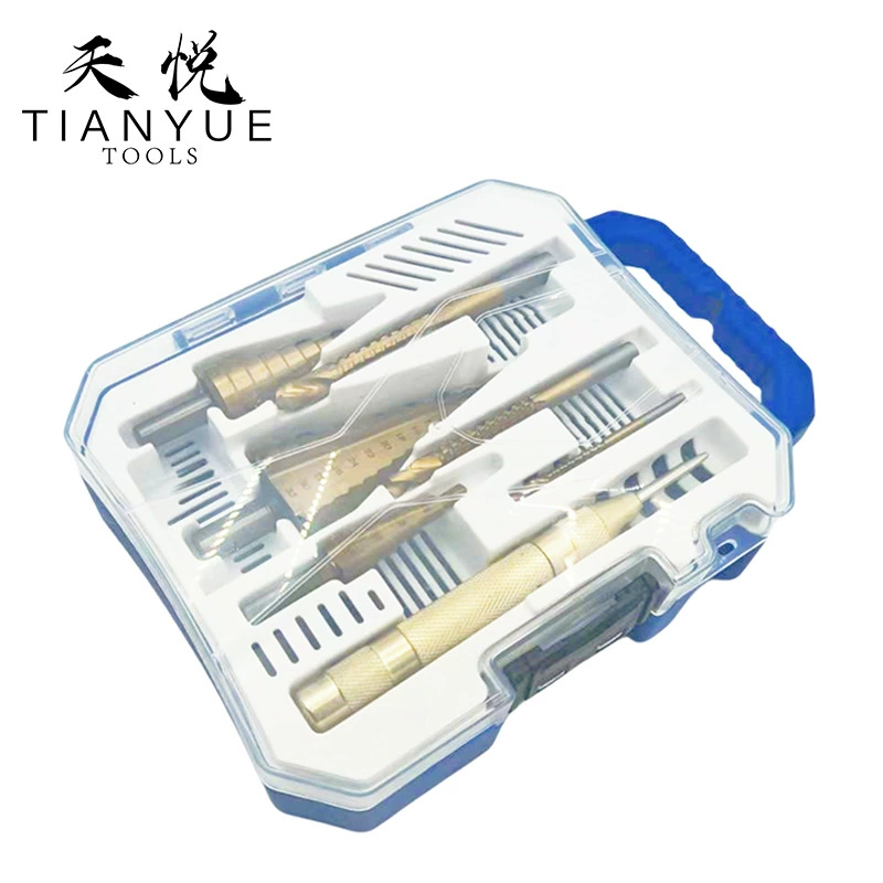 7-элементный набор ступенчатых сверл для деревообработки, пила для пазов, набор центровых пробойников, сверло с треугольной ручкой, набор сверл из высокоскоростной стали «пагода»