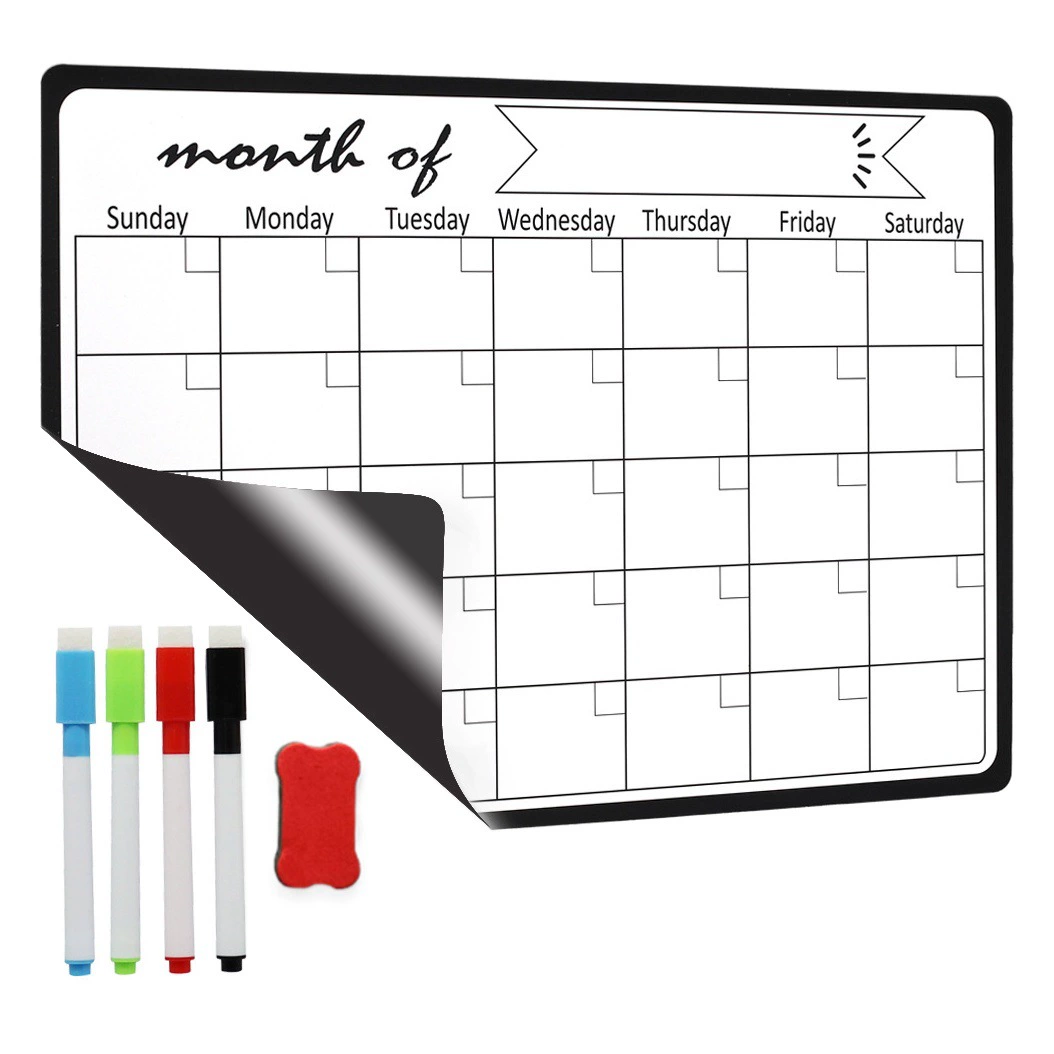 Трансграничная английская наклейка на холодильник INS сообщение стираемый ежемесячный график костюм удобство заметки белая доска календарь плитка