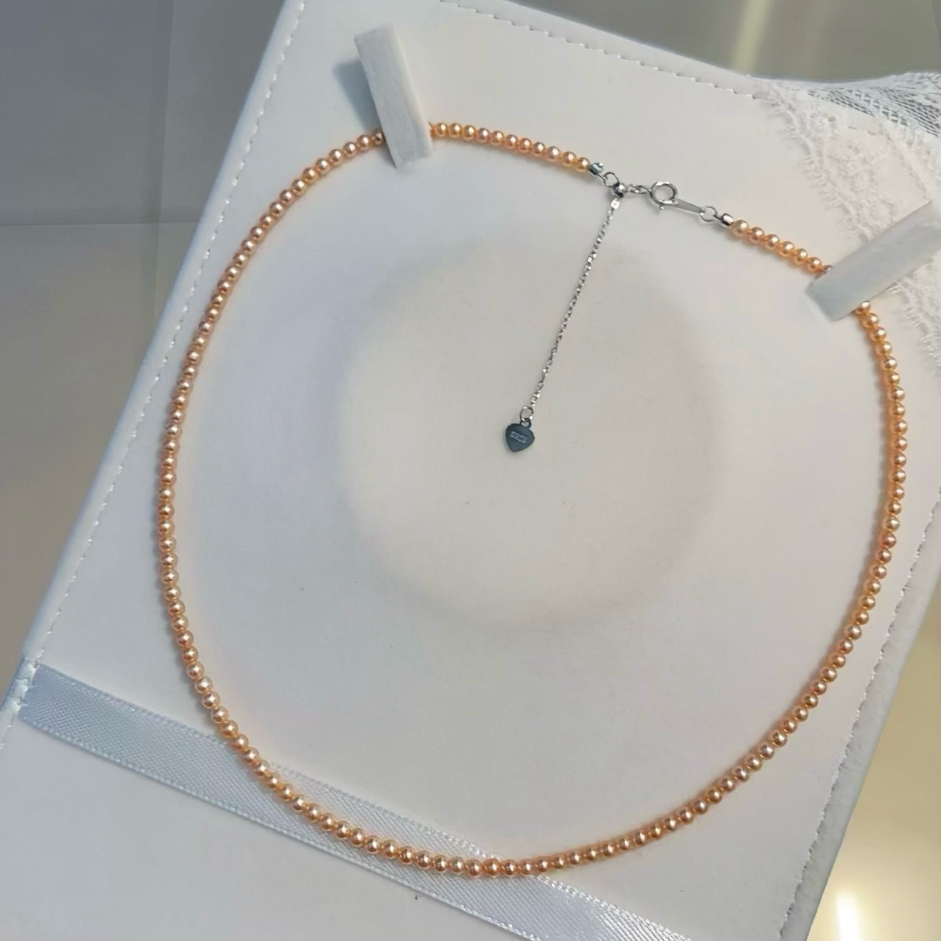 ���ߵ�ˮ����߼�����S925������Ȼɫ3-4mm��Բ��Ͼ������������