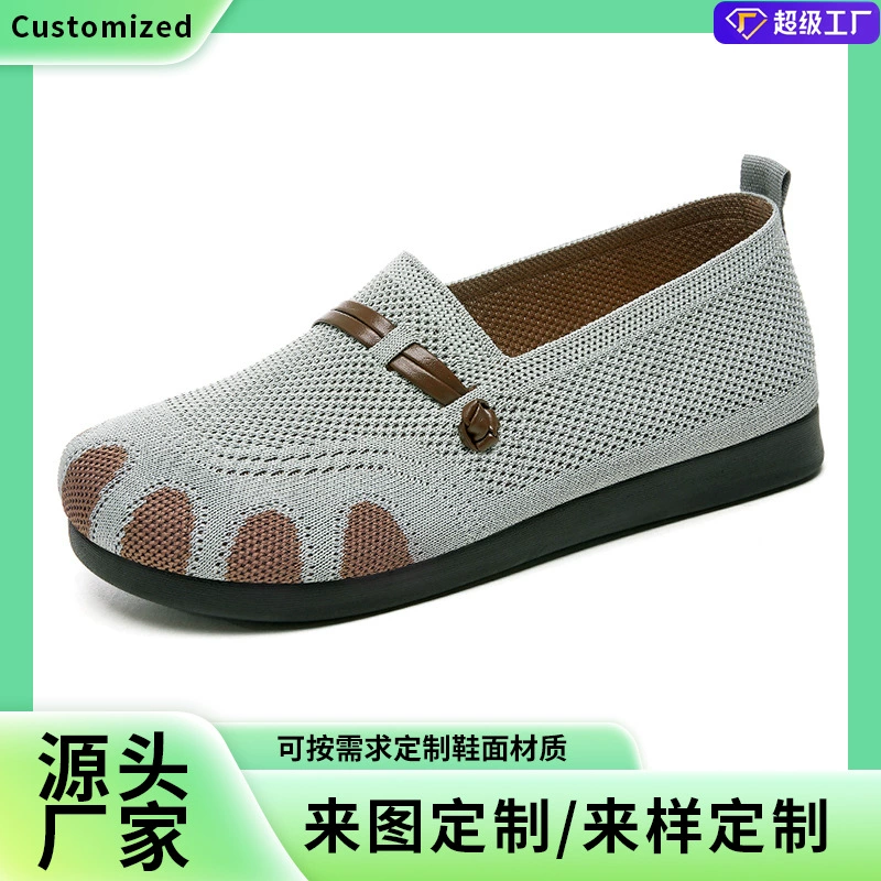 Обувь по индивидуальному заказу, летние женские новые туфли, temu, дропшиппинг, женская повседневная обувь для пожилых людей, обувь для мам на мягкой подошве на одну ногу