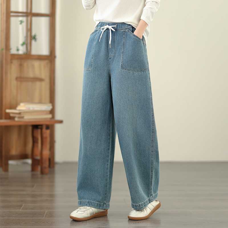 Spring light loose straight jeans