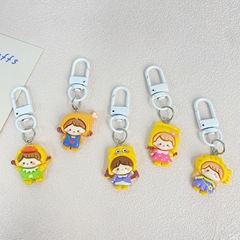 Food Play Headset Little Girl Keychain Cute Cartoon Mini Couple Pendant Student Schoolbag Simple Pendant Gift