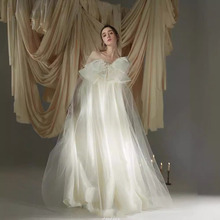在逃公主系列白色订婚轻婚纱新款新娘结婚气质抹胸潮流晨袍