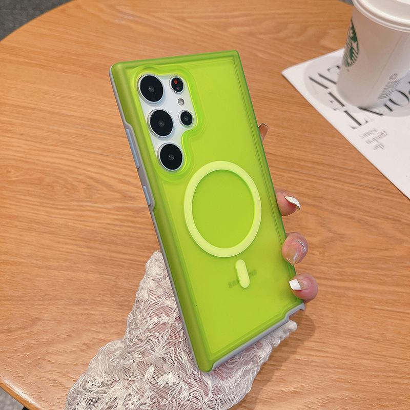 爱唯南美HOT款轻薄PC+TPU磁吸肤感适用于南美S23Ultra小清新风