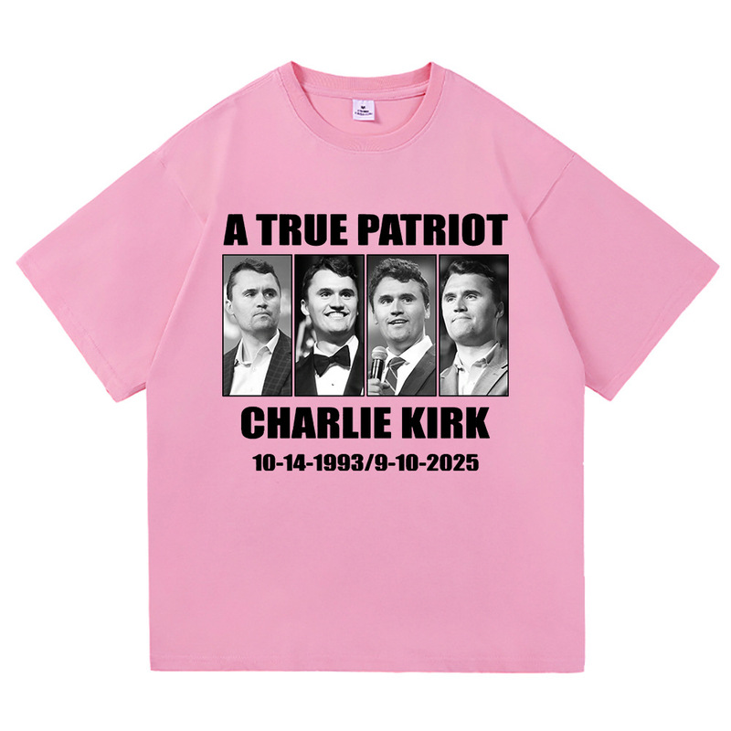 2025外贸新款Charlie Kirk自由T恤时尚男/女原宿美学字母印花T恤|undefined