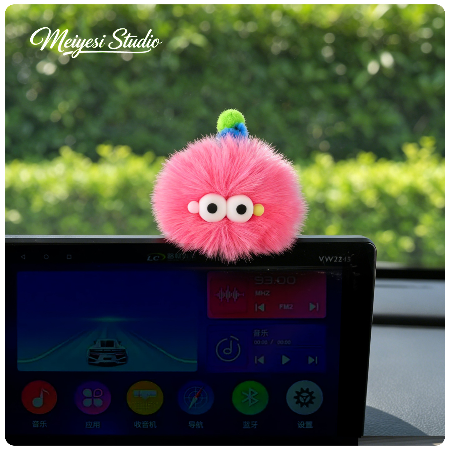 Joyas de automóviles adornos de automóviles lindos bolas de peluche interior de automóviles pantalla de control central decoración de pantalla pequeña adornos