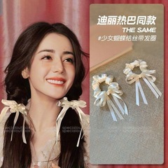 法式蝴蝶结丝带大肠发圈小清新气质缎面头绳森女双马尾扎头发发饰