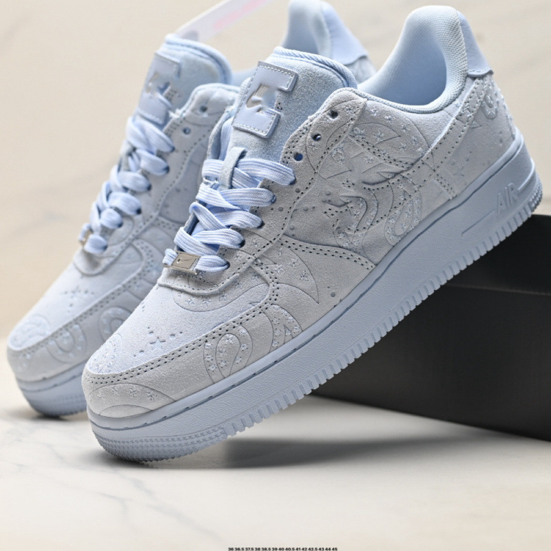 Original Air Force Star Sneakers Ice Blue Paisley Retro Sneakers Af1 Pearl White Silver Glitter Casual Sports Shoes Original Air Force Star Sneakers Ice Blue Paisley Retro Sneakers Af1 Pearl White Silver Glitter Casual Sports Shoes