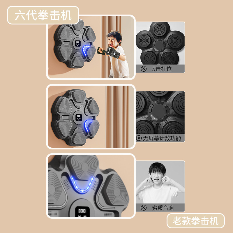 スマート音楽ボクシングマシン訓練器ネット赤反応壁ターゲットボクシングターゲット家庭用児童リズムターゲット成人訓練|undefined