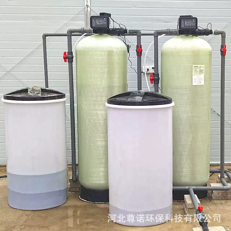 双阀双罐现场安装反馈图润新阀全自动软水设备/钠离子交换设备