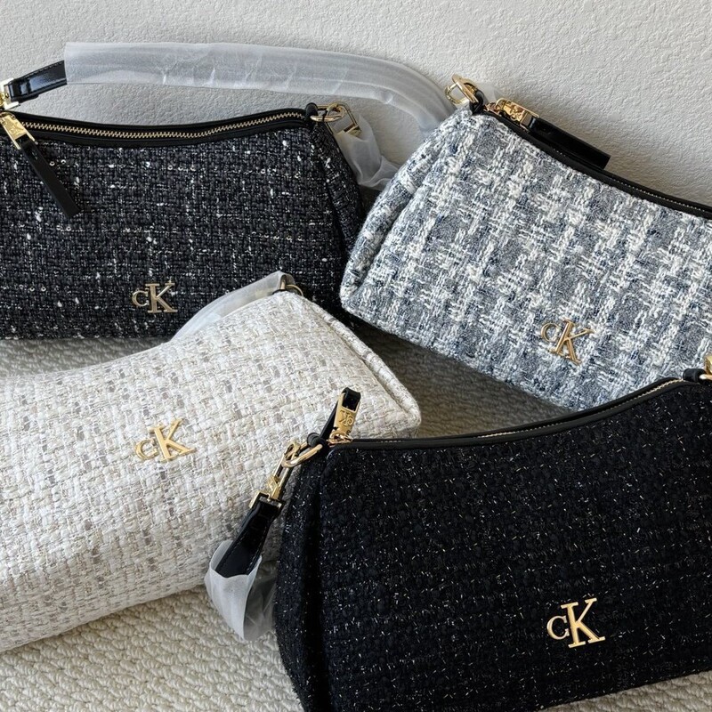 Ck2025 New Women's Small Fragrant Tweed Armpit Bag Fashionable Retro One-Shoulder Cross-Body Handheld Women's Bag