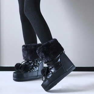 Cross-border Public Edition Mao Mao Moon Boots Internet Celebrant Winter Waterproof Non-slip Warm Space Boots Sweet Cute Snow Boots
