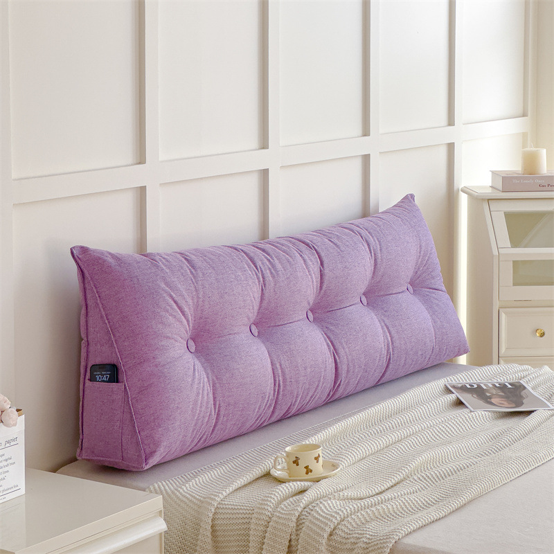 綿麻のベッドのない柔らかいバッグのクッションの大きい背もたれのクッションの2024新型のベッドの枕の三角の畳は直接壁に寄りかかっています。