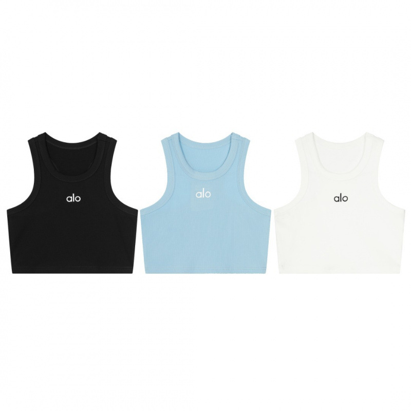 Qadın qolsuz ribbed top - idman və gündəlik üçün