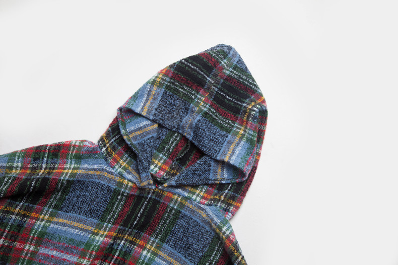 Unisex Sjaal Lente en winter lus garen dubbel geruite capuchon cape over sjaal_voghion.com