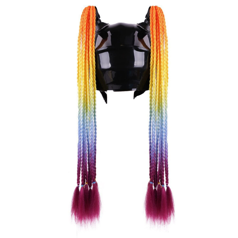 Cross-Border Wigs, Ponytails, Braids, Suction Cup Braids, Boxing Braids, Helmet Decorations, Gradient Colored Dreadlocks