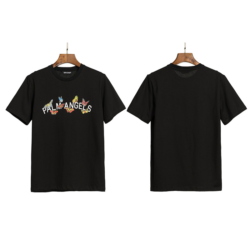 PALM半袖の正しいバージョン パームエンジェルス ヘッドレスベア エンジェルス バタフライプリント Tシャツ テディベア 半袖|undefined