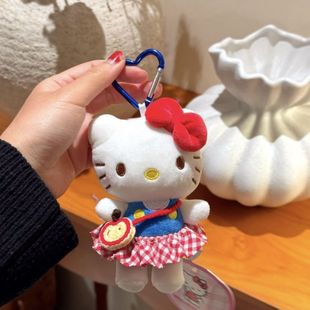 Plaid Skirt Shoulder Bag Kitty Pendant Zhixiu Same Style Hello Kitty Bag Pendant Kt Cat Gift for Girls