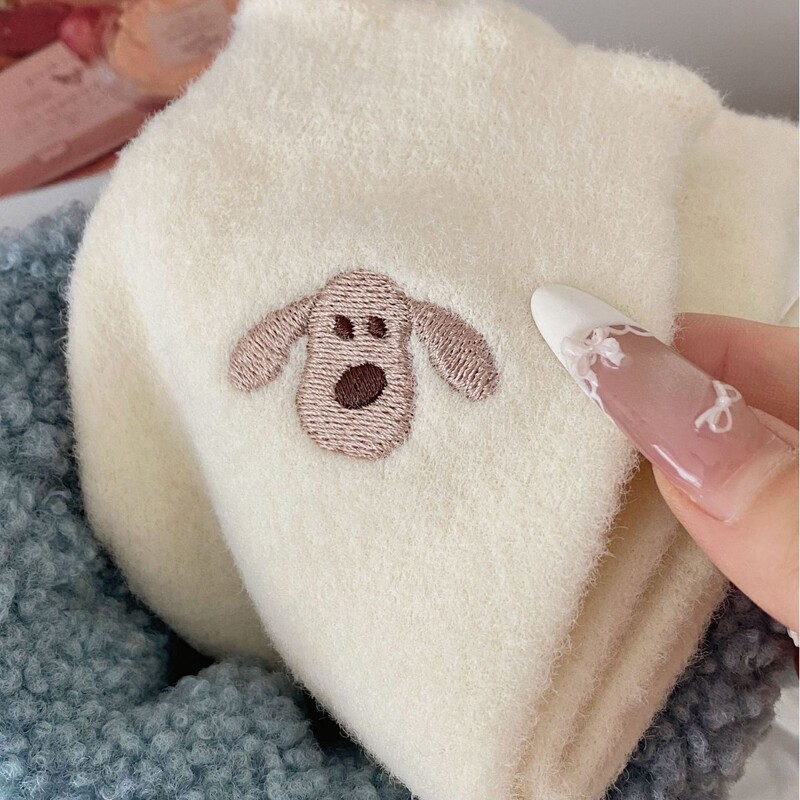 White Australian Fleece Socks for Women, Autumn and Winter, Thickened Mid-Tube Japanese-Style Embroidered Cartoon Sleep Warm Floor Socks White Australian Fleece Socks for Women, Autumn and Winter, Thickened Mid-Tube Japanese-Style Embroidered Cartoon Sleep Warm Floor Socks
