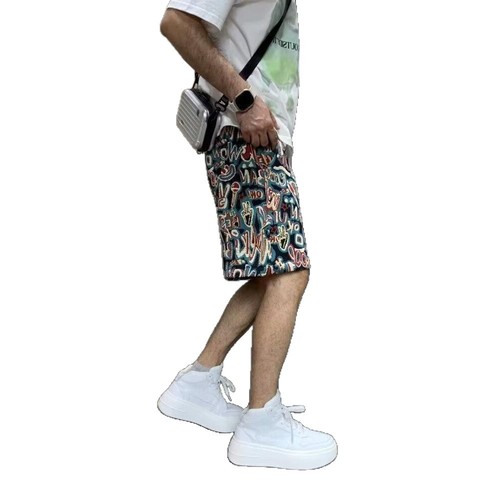 Hawaiian-style shorts for men and women, summer trendy brand sport pants, Instagram-inspired loose casual beach five-pocket pants, fashionable