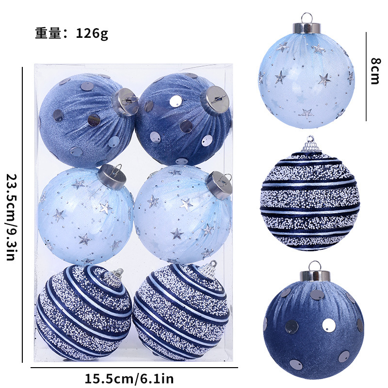 クロスボーダー新製品クリスマス装飾絶妙な布包みフォームボールクリスマスボールセットクリスマスツリーペンダント|undefined