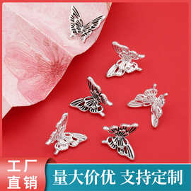 JG459合金镂空小蝴蝶隔珠花托隔片 DIY古风发饰手链串珠吊坠配件