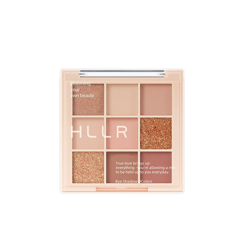 Eyeshadow palette MJ 9-color, earth tones with mattes & shimmers, long-lasting no-smudge
