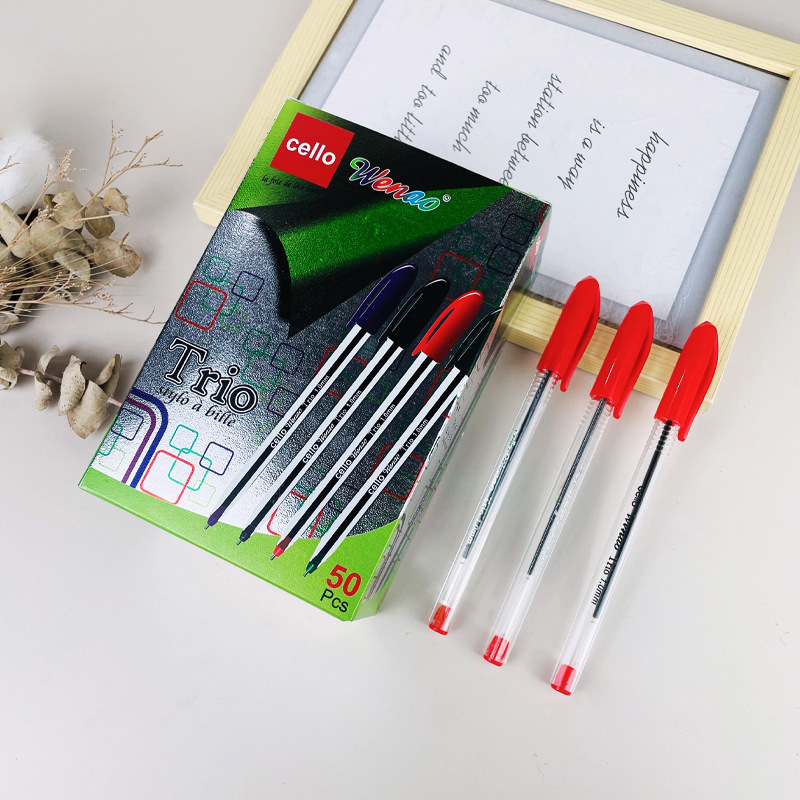 Pluma de plástico simple 1.0MM lápiz de bola varilla transparente intercambiable núcleo de lápiz de bola para niños estudiantes image 6