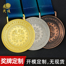 金属奖牌定制金银铜牌锌合金电镀活动纪念牌荣誉赛事奖章挂牌定制