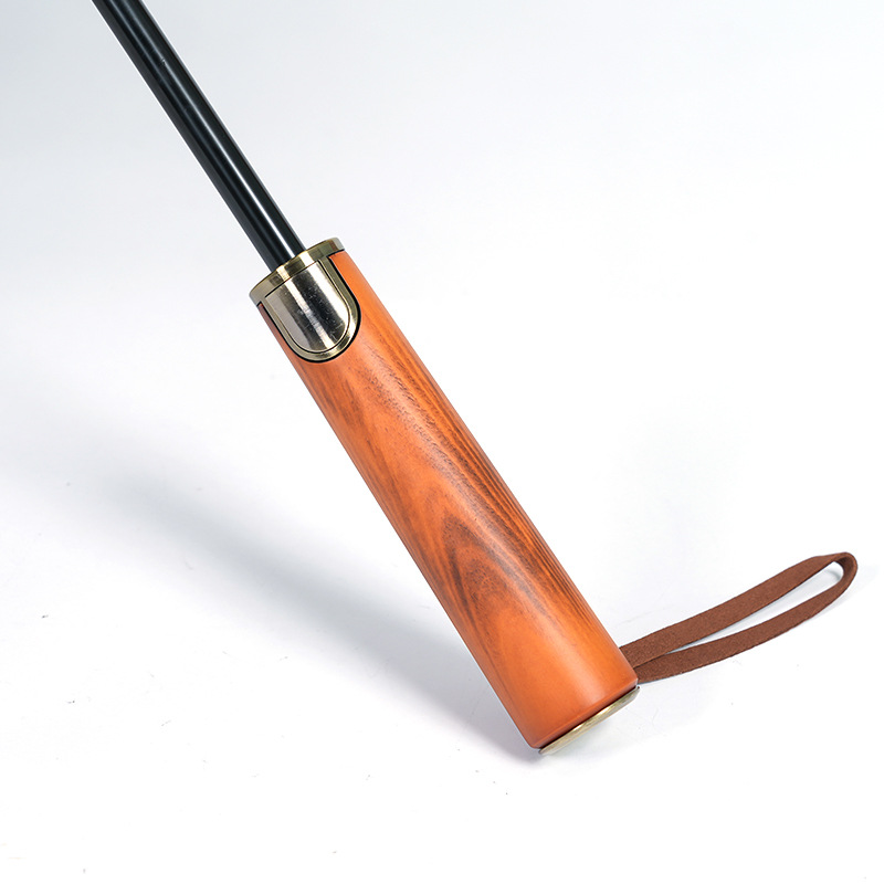 8-bone automatic wooden handle golf umbrella long shaft straight rod double-sided sunny/rainy umbrella for men business gift advertising umbrella