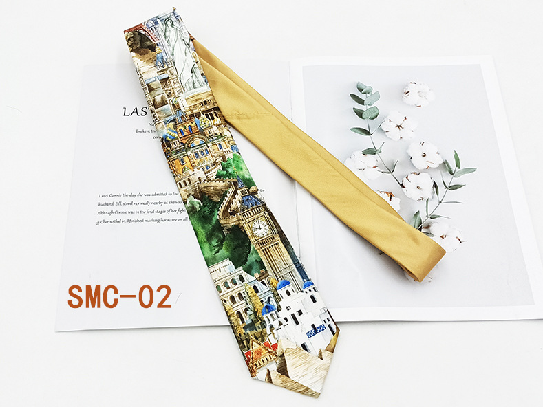 Moda británica impresión digital corbata retro fabricante spot hilo de poliéster mano floral traje de hombre accesorios 8cm