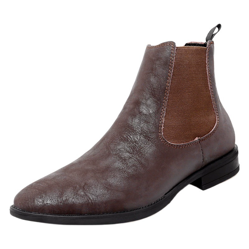 2024 весна кожаные сапоги челси мужские сапоги наконечник сапоги Мартин высокие кожаные туфли повседневные британские короткие сапоги большого размера
