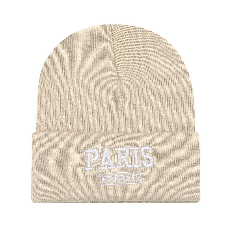 Korean version of Instagram large edition knitted for women with small embroidered letters, woolen pullover hat, big_voghion.com