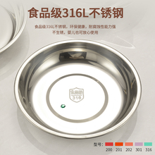 盘子菜盘碟子家用加厚316不锈钢食品级圆形浅盘铁盘备配菜小王之