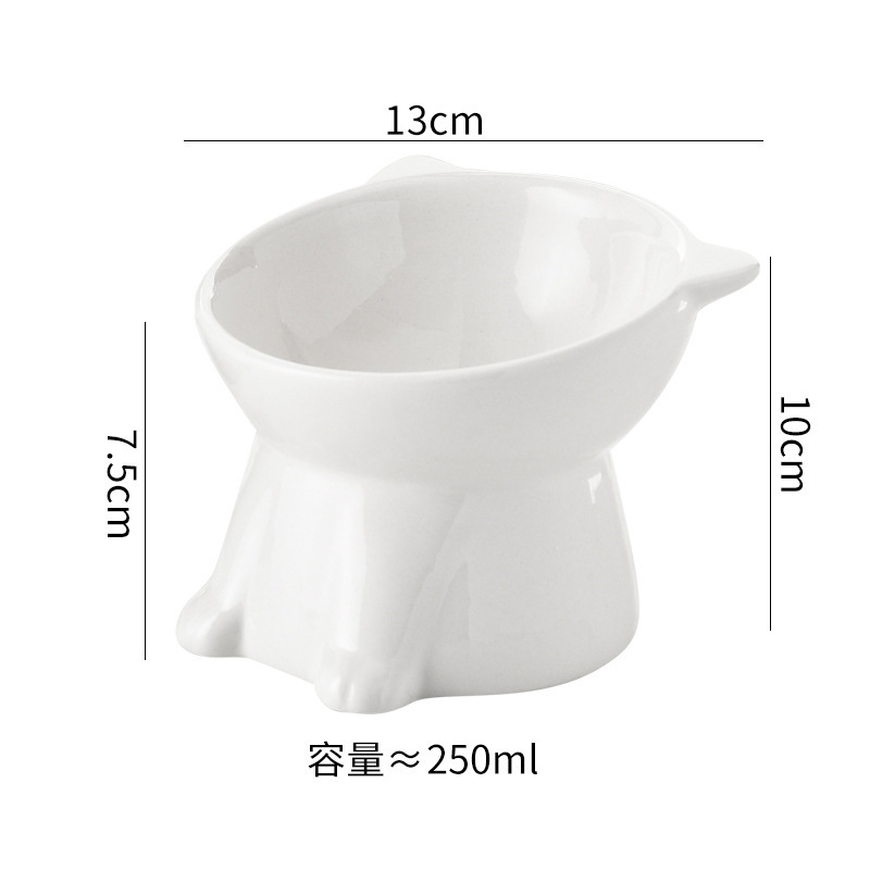 Tazón para gatos Tazón para mascotas de gran capacidad Tazón para gatos Tazón de arroz para gatos Tazón de comida para gatos Cuidado del cuello Tazón para mascotas de boca inclinada para gatos