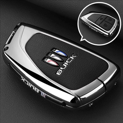 Suitable for Buick Envision Plus Key Cover Envision New Regal Buick Envision S Car Buckle Shell (Static Rod/Key Bag) - smart-3-button-black-leather-single-shell