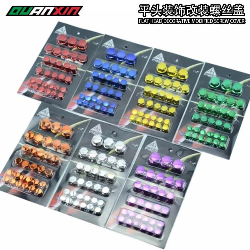 accesorios de modificación de motocicleta cabeza de máquina tapa de tornillo decoración tapa de tornillo motor de scooter tapa de tornillo de cabeza plana