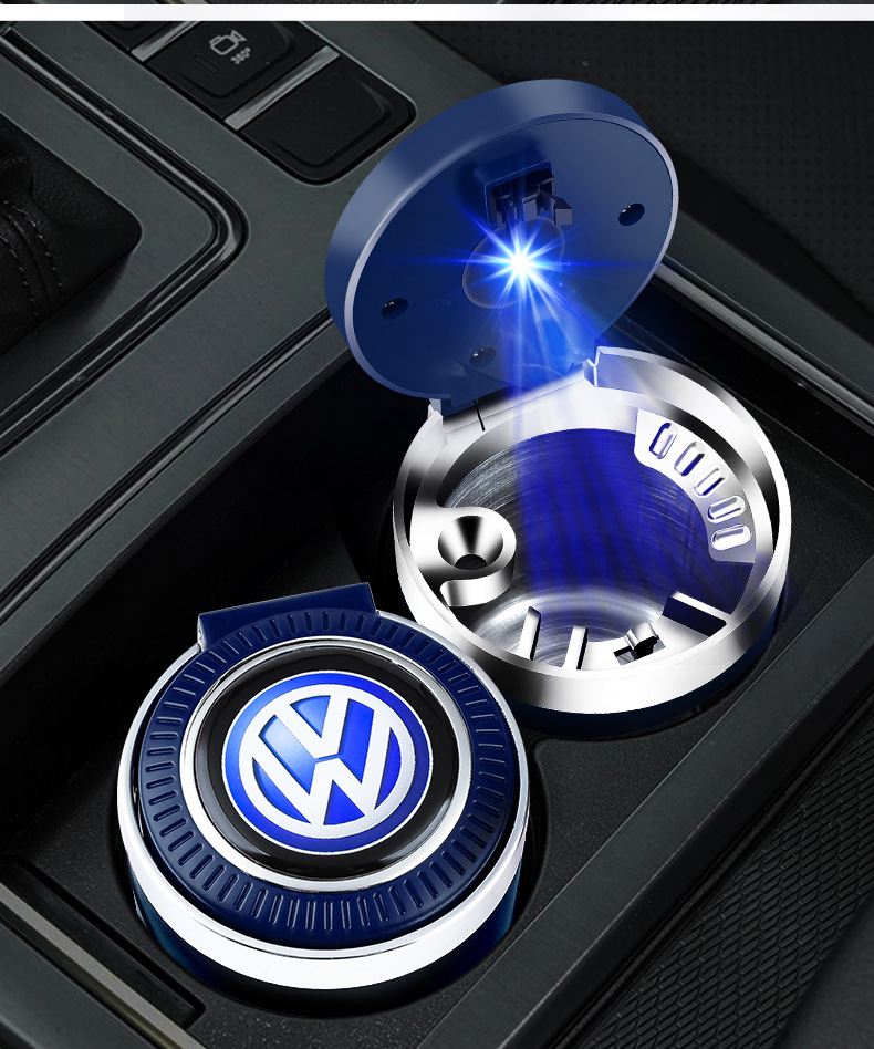 Car Ashtray Car Supplies Creative Stylish Multi-Functional Universal One-Click Opening Car Ashtray with Light in the Car