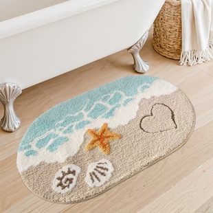 Temu Dropshipping Imitation Cashmere Cartoon Home Bathroom Floor Mat Strong Water Absorption Anti-Slip Mat Door Quick-Drying Foot Mat Carpet