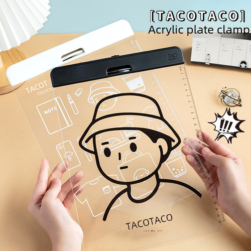 Clipboards with transparent boards and black boards for writing, folders, and cartoon drawing boards for students and exams