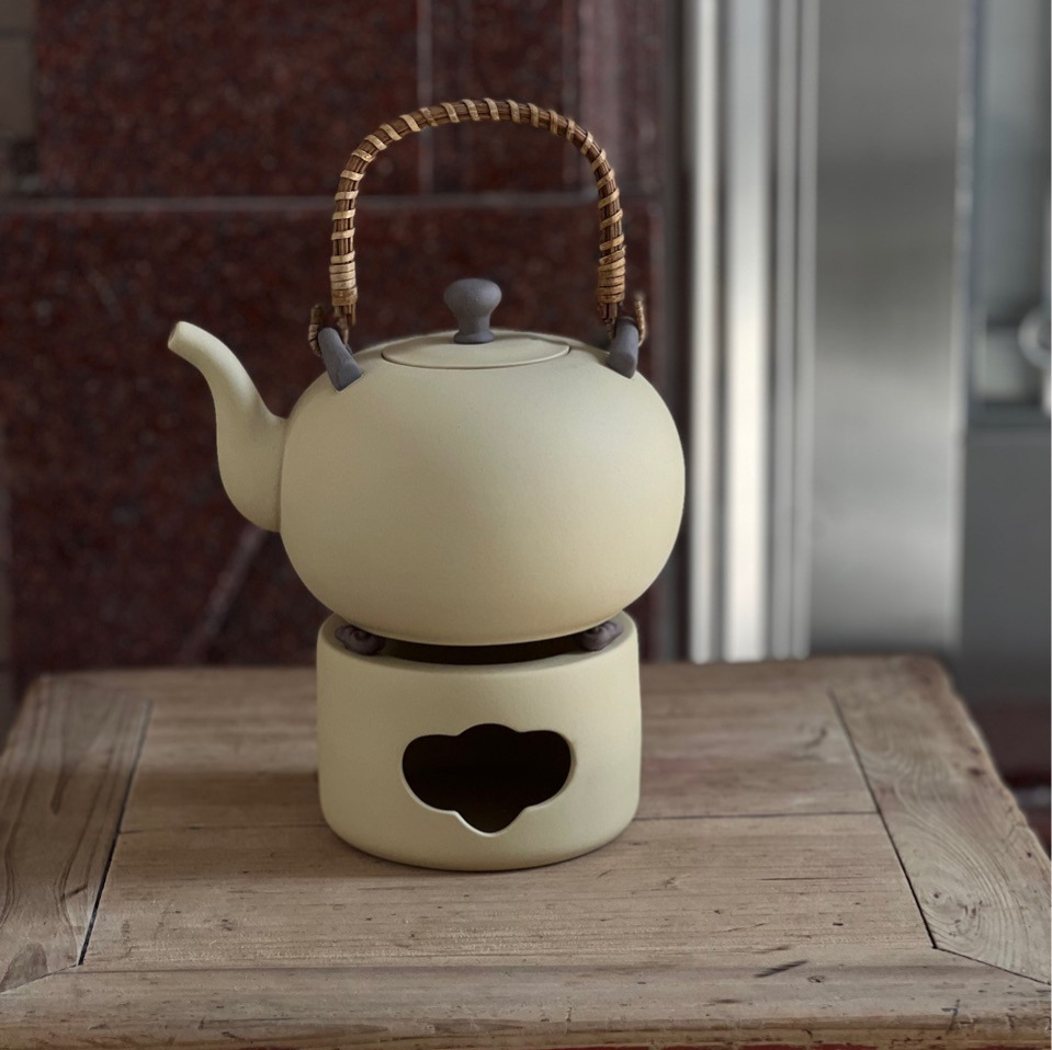 新中式茶饮茶馆提梁壶陶瓷保温茶器壶大容量明火炭炉泡花茶壶套装