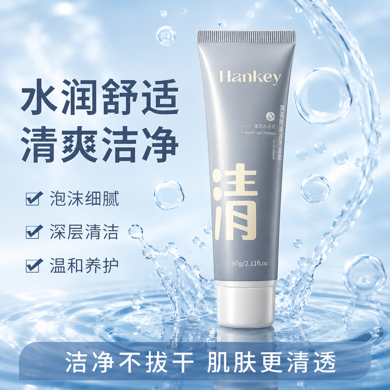 Transparent moisturizing cleansing milk amino acid based